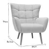 Canap & Fauteuil Miliboo Fauteuil Design | Fauteuil Scandinave Tissu Effet Velours Textur Vert Fonc Et Bois Clair Avery