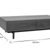 Table Miliboo | Table Basse Rectangulaire Avec Rangements 2 Tiroirs Bois Fonc Noyer Et M Tal Noir L120 Cm Manny