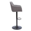 Chaise & Tabouret Miliboo Tabouret De Bar | Tabourets De Bar R Glables Tissu Effet Velours Gris Et M Tal (Lot De 2) Amika