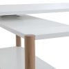 Bureau Miliboo Bureau Design | Bureau Modulable Scandinave Blanc Et Bois Ch Ne Massif L140-203 Cm Gilda