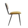 Chaise & Tabouret Miliboo Chaise Design | Chaises Design En Tissu Velours Bronze, M Tal Noir Et Cannage Rotin Naturel (Lot De 2) Tolma