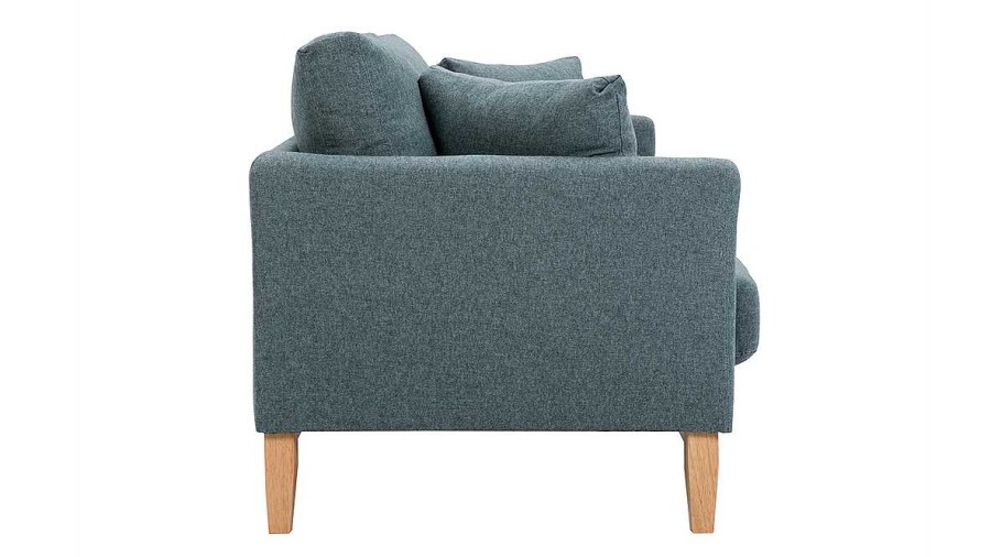 Canap & Fauteuil Miliboo Canap Design | Canap Scandinave D Houssable 3 Places En Tissu Vert De Gris Et Bois Clair Oslo