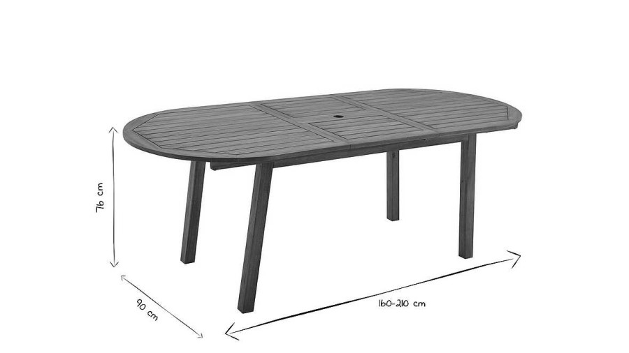 Jardin Miliboo | Table De Jardin Extensible Rallonges Int Gr Es En Bois Massif L160-210 Cm Mayel