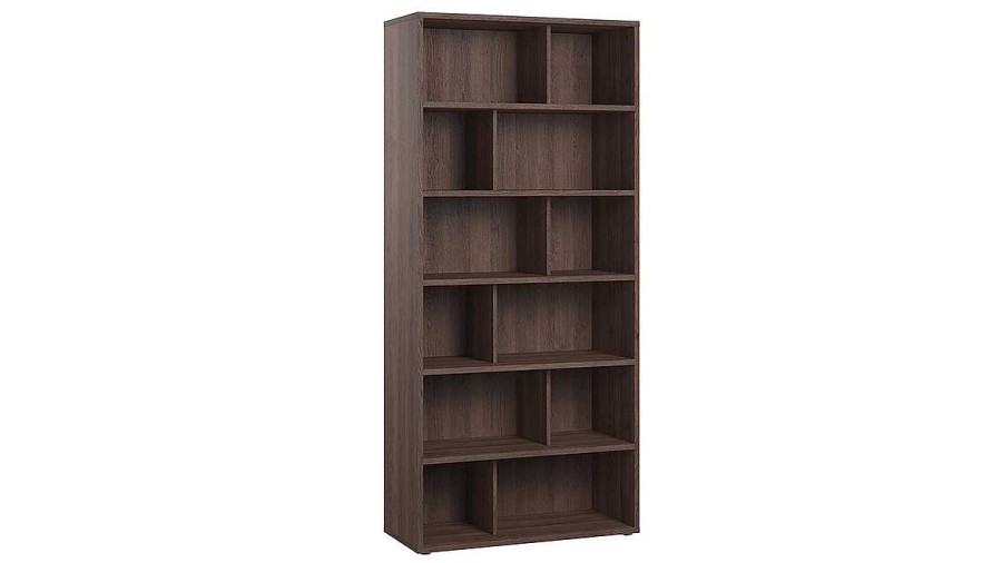 Bureau Miliboo | Biblioth Que Design Finition Bois Fonc Noyer L92 Cm Epure