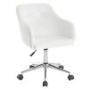 Chaise & Tabouret Miliboo | Chaise De Bureau Roulettes Design Blanc Et Acier Chrom Baltik