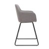 Chaise & Tabouret Miliboo Tabouret De Bar | Tabourets De Bar En Tissu Effet Velours Gris H75 Cm (Lot De 2) Amika