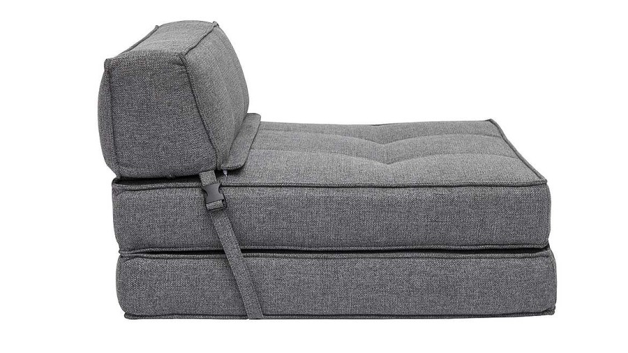 Canap & Fauteuil Miliboo | Chauffeuse 1 Place Convertible En Tissu Gris Katy