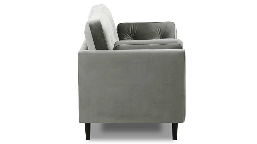 Canap & Fauteuil Miliboo Canap Design | Canap 3 Places Velours Gris William