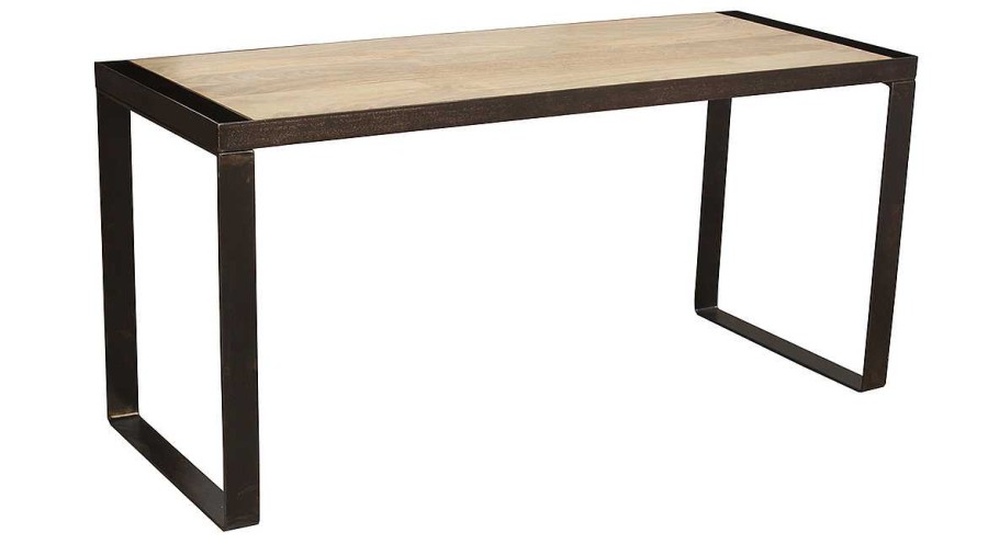 Bureau Miliboo Bureau Design | Bureau Industriel Bois Manguier Massif Et M Tal Noir L153 Cm Industria