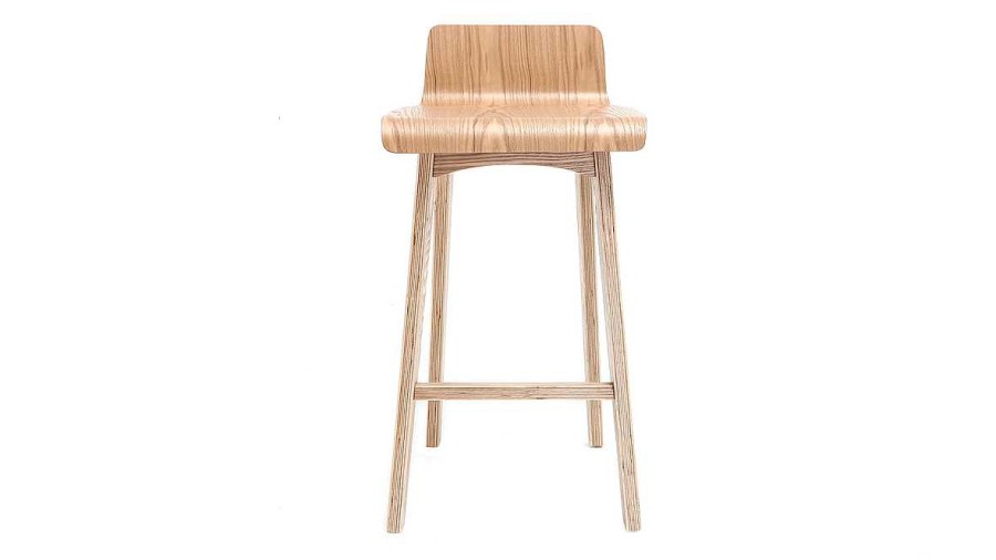 Chaise & Tabouret Miliboo Tabouret De Bar | Tabourets De Bar Scandinaves Bois Clair H65 Cm (Lot De 2) Baltik