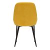 Chaise & Tabouret Miliboo Chaise Design | Chaises Design En Tissu Effet Velours Jaune Moutarde Et M Tal Noir (Lot De 2) Holo