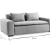 Canap & Fauteuil Miliboo Canap Design | Canap Connect 3 Places En Tissu Gris Clair