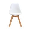 Chaise & Tabouret Miliboo Chaise Design | Chaises Scandinaves Blanc Et Bois Clair Massif (Lot De 4) Pauline