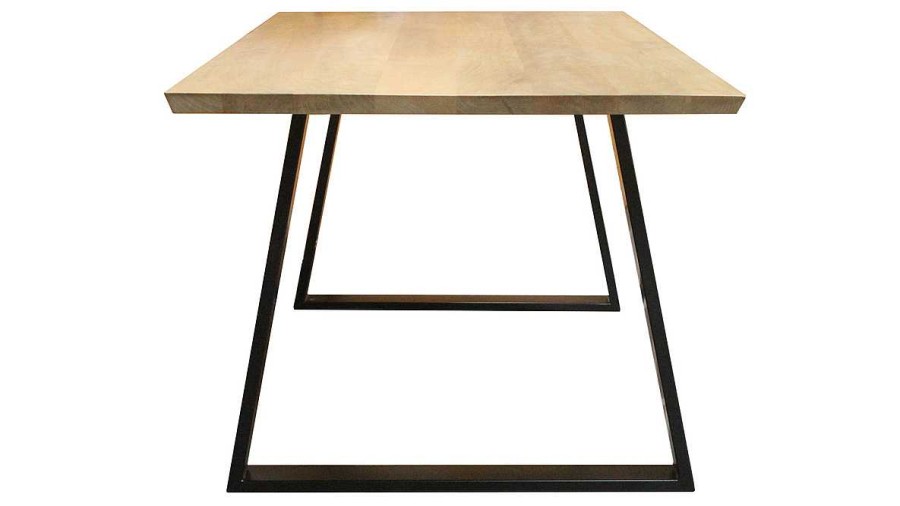 Table Miliboo Table Manger Fixe | Table Manger En Bois Manguier Massif Et M Tal Noir L160 Cm Vijay