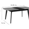 Table Miliboo Table Extensible | Table Extensible Rallonges Int Gr Es Rectangulaire Bois Et Noir L140-180 Cm Meena