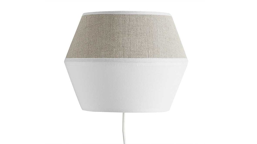 Luminaire Miliboo | Applique En Coton Blanc Et Lin Naturel Conie