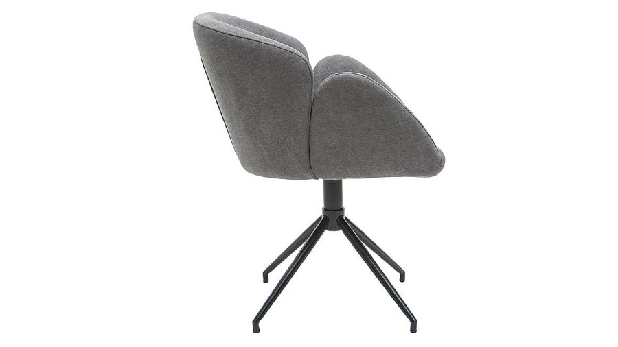 Chaise & Tabouret Miliboo Chaise Design | Chaise Design En Tissu Effet Velours Gris Rhapsody