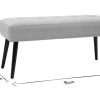 Chaise & Tabouret Miliboo Banc | Banc Design Capitonn En Tissu Velours Taupe Et M Tal Noir L95 Cm Guesta