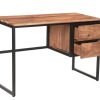 Bureau Miliboo Bureau Design | Bureau Avec Rangements 2 Tiroirs Industriel En Bois Massif Et M Tal Noir L115 Cm Hoorn