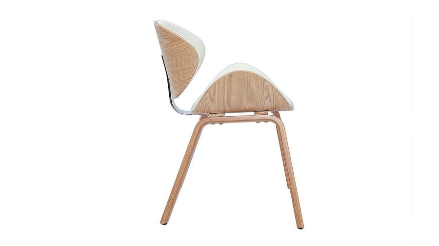 Chaise & Tabouret Miliboo Chaise Design | Chaise Design Blanc Et Bois Clair Walnut