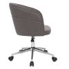 Chaise & Tabouret Miliboo | Chaise De Bureau Roulettes Design En Tissu Gris Fonc Et Acier Chrom Jolly