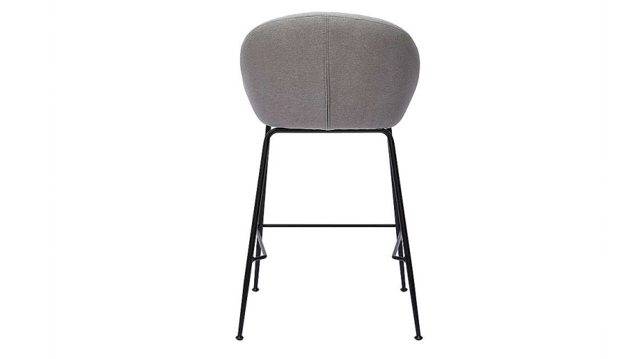 Chaise & Tabouret Miliboo Tabouret De Bar | Tabourets De Bar Design Tissu Gris Clair 65 Cm (Lot De 2) Sheru