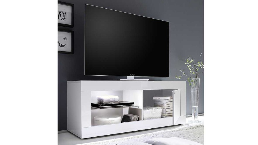 Rangement Miliboo Meuble Tv Design | Meuble Tv Design Blanc Laqu L140 Cm Latte