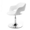 Canap & Fauteuil Miliboo Fauteuil Design | Fauteuil Pivotant Design Blanc Et Acier Chrom Jessy