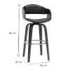 Chaise & Tabouret Miliboo Tabouret De Bar | Tabourets De Bar Vintage Pivotants 360° Noyer H65 Cm (Lot De 2) Gao