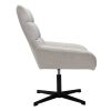 Canap & Fauteuil Miliboo Fauteuil Design | Fauteuil Pivotant Design En Tissu Effet Velours Texur Beige Et M Tal Noir King