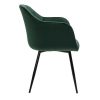 Chaise & Tabouret Miliboo Chaise Design | Chaise Design En Tissu Velours Vert Fonc Et M Tal Noir Milly