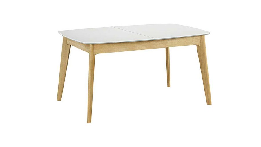 Table Miliboo Table Extensible | Table Extensible Rallonges Int Gr Es Rectangulaire Blanc Et Bois L140-180 Cm Meena