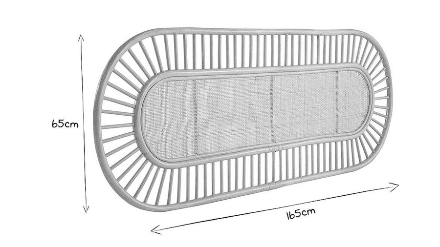 Chambre Miliboo | T Te De Lit D Co En Rotin Naturel Et Cannage L165 Cm Bow