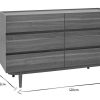 Rangement Miliboo | Commode Finition Bois Fonc Noyer 6 Tiroirs L120 Cm Sanaa