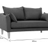 Canap & Fauteuil Miliboo Canap Design | Canap Scandinave 2 Places En Tissu Kaki Et Bois Clair Kate