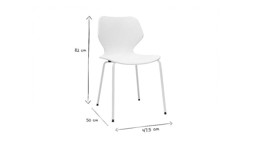 Jardin Miliboo | Chaises Design Blanches Int Rieur - Ext Rieur (Lot De 2) Flip