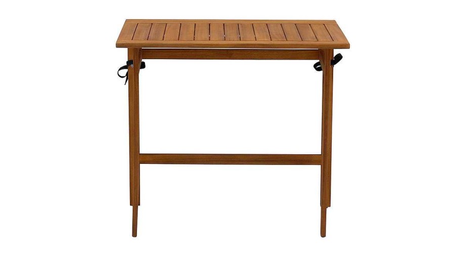 Jardin Miliboo | Table De Balcon Pliante En Bois Massif L80 Cm Carmen