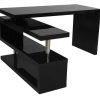 Bureau Miliboo Bureau Design | Bureau Modulable Design Noir Laqu L140-218 Cm Max