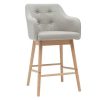 Chaise & Tabouret Miliboo Tabouret De Bar | Tabourets De Bar Scandinaves Gris Clair Et Bois H65 Cm (Lot De 2) Baltik