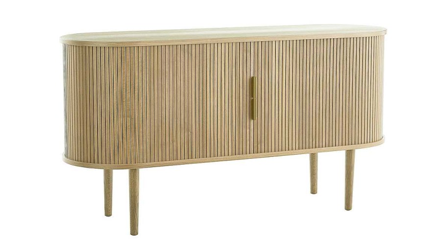 Rangement Miliboo | Buffet Vintage En Bois Clair Ch Ne 2 Portes Coulissantes L138 Cm Epic