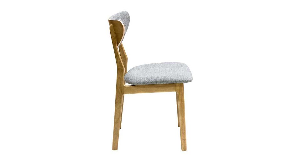 Chaise & Tabouret Miliboo Chaise Design | Chaises Scandinaves En Tissu Effet Velours Textur Gris Chin Et Bois Clair Ch Ne Massif (Lot De 2) Maya