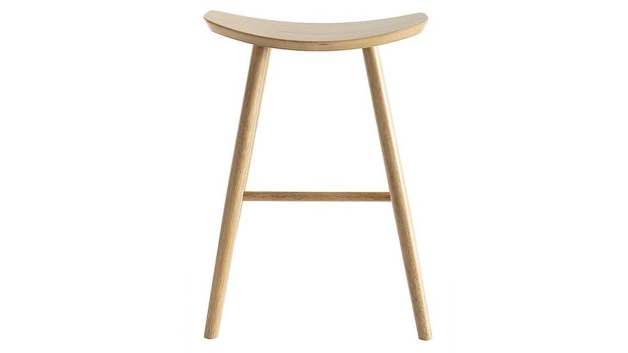 Chaise & Tabouret Miliboo Tabouret De Bar | Tabourets De Bar Bois Clair H65 Cm (Lot De 2) Demory