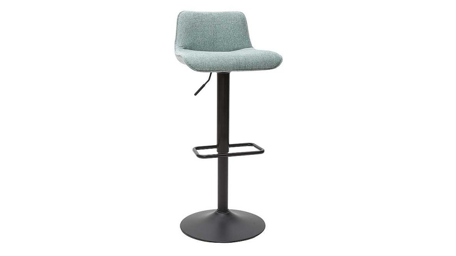 Chaise & Tabouret Miliboo Tabouret De Bar | Tabourets De Bar R Glables En Tissu Effet Velours Textur Vert C Ladon Et M Tal (Lot De 2) Boost