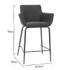 Chaise & Tabouret Miliboo Tabouret De Bar | Tabourets De Bar En Tissu Gris Anthracite H65 Cm (Lot De 2) Carlie