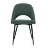 Chaise & Tabouret Miliboo Chaise Design | Chaises Vintage En Tissu Effet Velours Textur Vert Et M Tal Noir (Lot De 2) Cosette