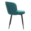 Chaise & Tabouret Miliboo Chaise Design | Chaises Design En Tissu Velours Bleu P Trole Et M Tal Noir (Lot De 2) Serif