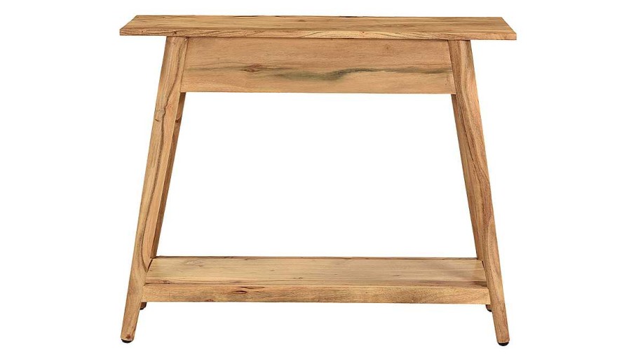 Table Miliboo | Console Naturelle Avec Tiroir En Bois Massif L90 Cm Franklin