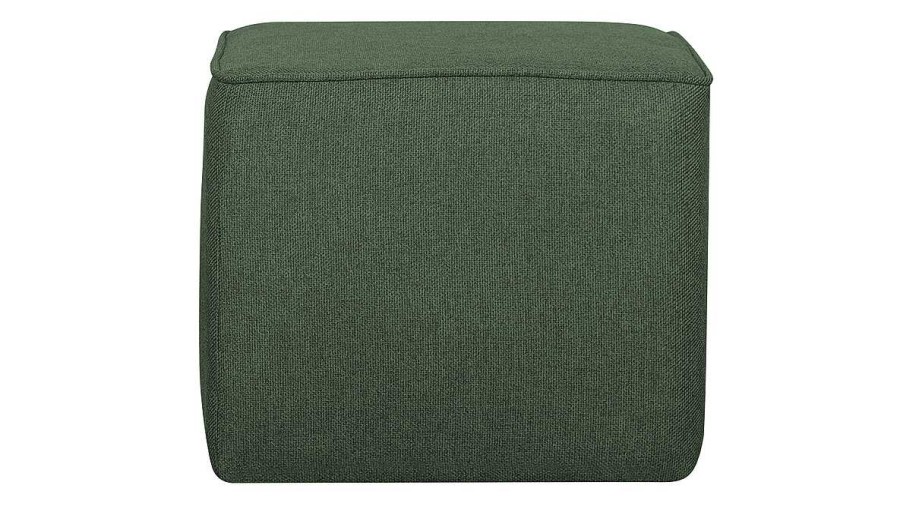 Canap & Fauteuil Miliboo | Pouf Design Carr En Tissu Kaki Pave