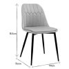 Chaise & Tabouret Miliboo Chaise Design | Chaises Design En Tissu Velours Taupe Et M Tal Noir (Lot De 2) Fuse