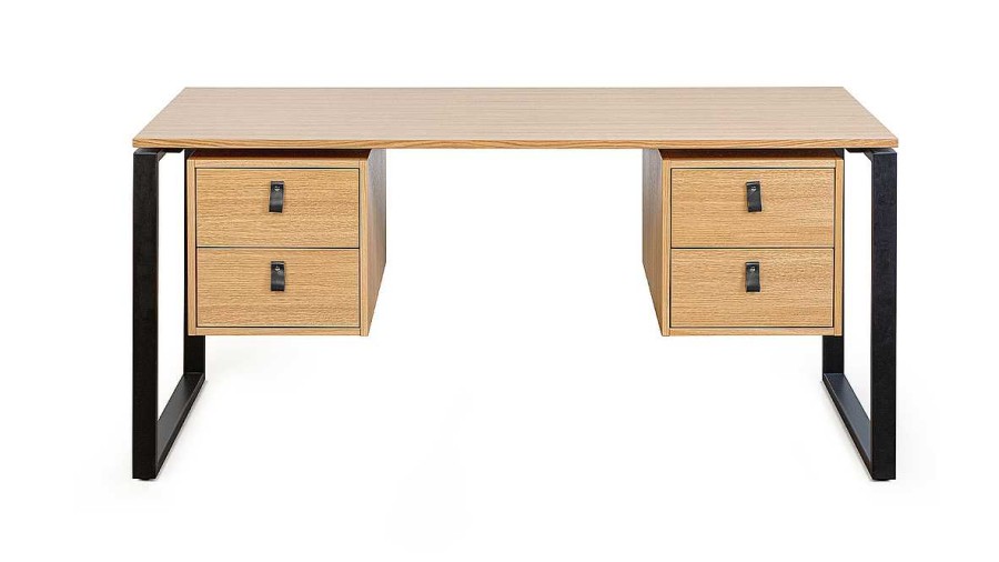 Bureau Miliboo Bureau Design | Bureau Avec Rangements 4 Tiroirs Industriel Bois Clair Ch Ne Et M Tal Noir L160 Cm Opal